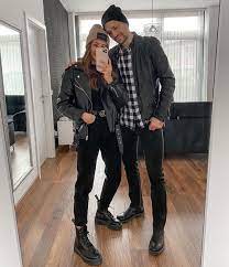Pin On Women In Leather Jacket Jeans And Dr Martens