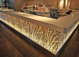 Bar Salon Restaurant Corian Acrylic Solid Surface Lighted Bar Counter Home Bar Counter Bar Counter Design Counter Design
