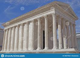 This ancient roman temple was constructed around 4 to 7 ce and dedicated to gaius caesar and lucius caesar, the grandsons and adpoted heirs of emperor augustus. Maison Carree Roman Temple At Nimes France Stock Photo Image Of Columns House 139477022