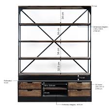 Maybe you would like to learn more about one of these? Grande Bibliotheque Industrielle Bois Et Metal 5 Etageres Made In Meubles