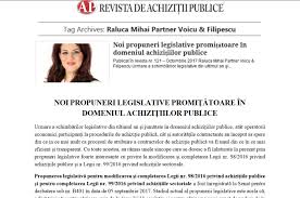 We did not find results for: Noi Propuneri Legislative PromiÈÄtoare In Domeniul AchiziÈiilor Publice Voicu Filipescu Attorneys At Law
