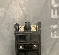Eaton Cutler Hammer QC2050 2 Pole 50A Feed Thru Pass Thru Circuit Breaker  10K