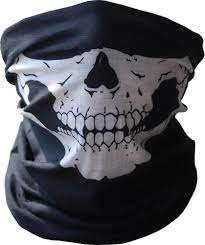 Black Seamless Skull Face Tube Mask Buff Skull Face Skull Face Mask Motorcycle Face Mask
