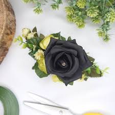 Wedding diamante flower crystal hair grips barrette hair clips slides. Black Rose Hair Comb Artificial Wedding Flowers Black Rose Etsy