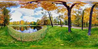 Download 360 Degree View Of Mikhaylovsky Park And Pond Autumn Foliage Discover 990 000 High Quality Panoramic Stock Photos Fr In 2020 Fall Foliage Panoramic Foliage