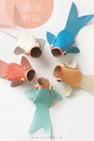 Paper Tube Koi Fish Art Camp Art For Kids Arts And Crafts For Kids Crafts