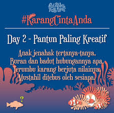 Galang ingin secepatnya bertemu dengan rio. Reef Stakes Karangcintaanda Contest Day 2 Of 3 Pantun Cinta Karang Ekosistem Terumbu Karang Merupakan Ekosistem Yang Amat Penting Kepada Kita Selain Daripada Menjadi Habitat Kepada Pelbagai Spesies Marin Ekosistem Ini
