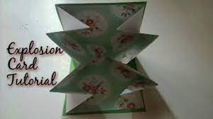 The second change is that the layers inside the explosion need to be adhered to face towards the short end rather than the long side. Diy How To Make Explosion Card Birthday Popup Explosion Card Craftlas Youtube