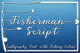 The cursive text style is also used widely in the arabic language and is a major part of islamic art as well. Fisherman Script A Fun Script Font With Fishing Extras 649848 Calligraphy Font Bundles