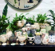 Jones And Co Face Vases And Planters Frida Kahlo And Other Characters Photo From Theshelleypantonstore Melbourne Austr Face Vase Painted Pots Garden Pottery