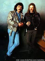 Black Sabbath S Tony Iommi With Metallica S James Hetfield Black Sabbath James Hetfield Musical Band