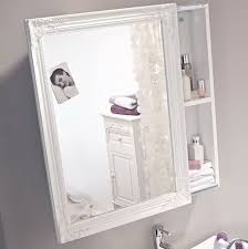 Weiss Lackierter Spiegelschrank Mit Schiebetur Schrank Mobel Bad Vintage Impressionenversand Spiegelschrank Schiebetur Badezimmer Spiegelschrank