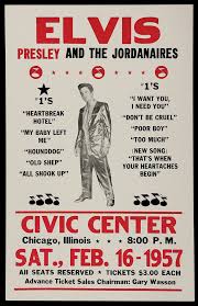 Lot Detail Elvis Presley 1957 Civic Center Concert Poster Reproduction Elvis Presley Concerts Elvis Presley Elvis