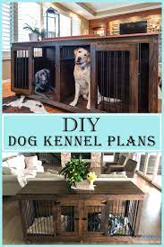 Diy Plans For Large Double Dog Kennel Dog Crate Furniture In 2021 Dog Kennel Dog Crate Wooden Dog Kennels