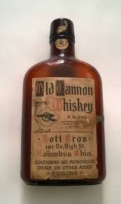 Pre Prohibition Rare Old Cannon Whiskey Bottle Bott Bros 1 2 Pint Columbus Ohio Whiskey Whiskey Bottle Bottle
