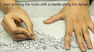 You draw the design you wish to embroider directly on your fabric. Tracing Transfering A Design On The Fabric Youtube