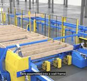 Precision prefabricated wall element production with sheet saw. Efficient  Wall Panel Manufacturing.