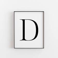 Letter D Wall Decor Letter D Print Letter D Poster Letter D Etsy In 2020 Wooden Wall Letters Letter Wall Typography Prints