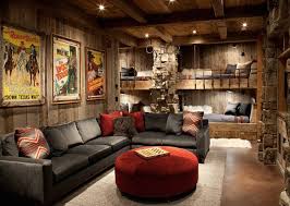 Extra Beds Ready In The Rec Room For An Overflow Of Guests A Must Have For Large Famili Rustic Living Room Design Living Room Decor Rustic Rustic Family Room