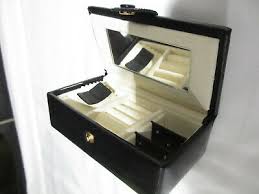 fraser black leather jewellery box