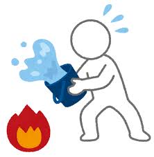 火の消火をする人のイラスト（棒人間） | かわいいフリー素材集 いらすとや