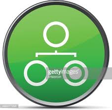 organization chart icon on a round button slender series