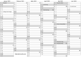 Kostenlos winterferien 2021 bremen kalender zum ausdrucken in pdf für den druck in a5 oder a3 wählen sie beim ausdrucken das passende. Kalender 2021 Mit Kalenderwochen Und Feiertagen In Deutschland Online Wochenkalender Mit Kw Kostenlos Jahreskalender Wochen Download Pdf A4 Drucken