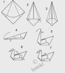 Step 1) fold the paper in half and then unfold it. How To Make A Swan Origami Step By Step