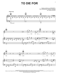 Sam Smith To Die For Sheet Music Notes Chords Score Download Printable Pdf In 2020 Sheet Music Notes Pop Sheet Music Sheet Music