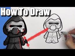 How To Draw A Cute Cartoon Kylo Ren Easy Chibi Step By Step Kawaii Star Wars Drawings Drawing Lessons For Kids Cartoon Drawings
