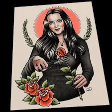 Forever true adams family morticia gomez tattoo flash. Morticia Addams Classic Tattoo Flash Classic Tattoo Traditional Tattoo Art Metal Tattoo
