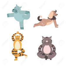 And i must say, sometimes animals do their yoga postures even better. Fun Animals Of Yoga Pose Flat Design Style Vector Illustration Royalty Free Cliparts Vectors And Stock Illustration Image 64154676