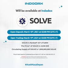 Selamat datang di indodax tv! Indodax On Twitter We Are Pleased To Announce A New Crypto Asset That Will Be Added To The Indodax Marketplace Solve Solve Care For More Information Https T Co 5usrzdwbz6 Indodax Asetmasadepan Https T Co Vwgwt0ykyf