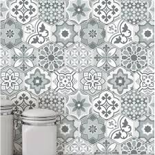 Black And White Peel And Stick Backsplash Tile 11 X 11 Pvc Peel Stick Mosaic Tile In Gray In 2020 Tiles Stick On Tiles Smart Tiles