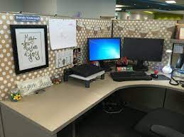 Go for unique and quirky designs and add a personal touch by painting it with permanent markers or paint. Cubicle Decorating Ideas With Classy Accent Interior Decorating Colors Cubicle Decor Office Work Office Decor Work Desk Decor