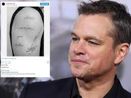 Ranked among forbes most bankable stars, the films in which he has app. Matt Damon Honours Four Daughters With Delicate Tattoos The Independent The Independent