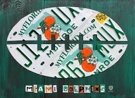 Do you want some new miami dolphins decor for your home? Miami Dolphins Football Recycled License Plate Art Mixed Media By Design Turnpike