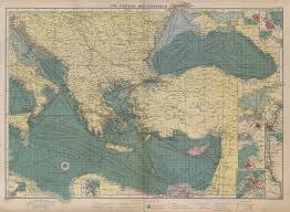 Details About Eastern Mediterranean Black Sea Chart Ports Lighthouses Mail Large 1916 Map