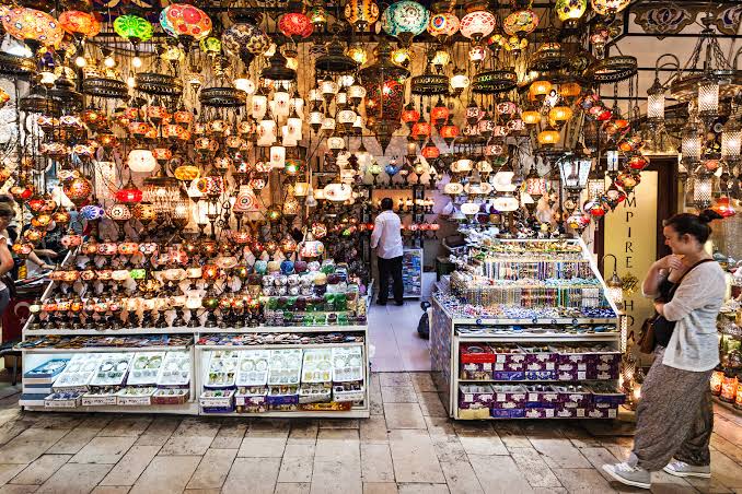 Bustling wholesale activity at historic Begum Bazaar, AI generated