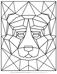 The geometric coloring pages are sure to be a hit with your child if they love experimenting with shapes and sizes. Animal Coloring Pages Geometric Bear Planerium