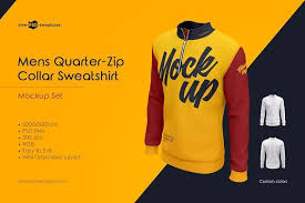 Download Mens Sweatshirt Mockup Set Clothing Mockup Collared Sweatshirt Clothing Labels Design