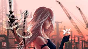 How to save images on ps4 internet browser for custom wallpapers! A2 Nier Automata Digital Art Fan Art Fantasy Weapon Gloves Human Android Industrial City Katana Nier Nier Automata Red Sk Nier Automata Automata A2 Nier