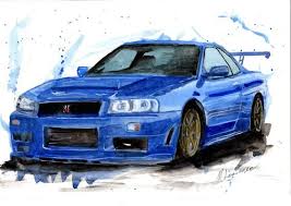 Maybe you would like to learn more about one of these? Painting Of A Nissan R34 Gtr Skyline Car Limited Print By Etsy In 2021 Nissan Gtr Skyline Gtr R34 Skyline Gtr R34
