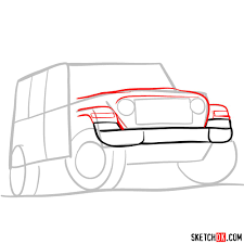 The front of the jeep at this stage should acquire a very clear and dark look. How To Draw Jeep Wrangler Rubicon Sketchok Easy Drawing Guides
