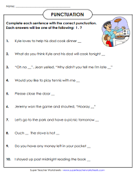 Punctuation Worksheets