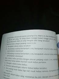 Sebuah Kolam Mempunyai Ukuran Panjang 6 M Lebar 5m Dan Kedalaman 50 Cm Kolam Itu Diisi Air Dari Brainly Co Id