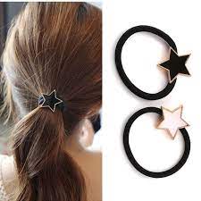 Fashion Star Gold Plated Beads Hair Holders Elastics Hair Bands New Women Rubber Bands Girl S Hair Rope Tie Gum Hair Accessories Hair Beads Elastic Hair Bands