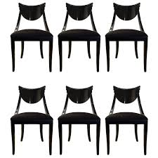 Set Of Six Black Lacquered Ello Dining Chairs Dining Chairs Contemporary Dining Room Chair Dining