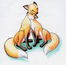 Cuddling Fox Couple By Sandy87 On Deviantart Fox Artwork Fox Art Animal Drawings
