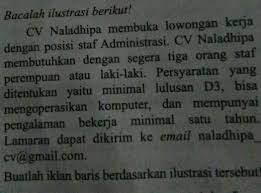 Kalimat iklan baris yang sesuai dengan ilustrasi tersebut adalah. Buatlah Sebuah Iklan Baris Berdasarkan Ilustrasi Diatas Belajar Bersama